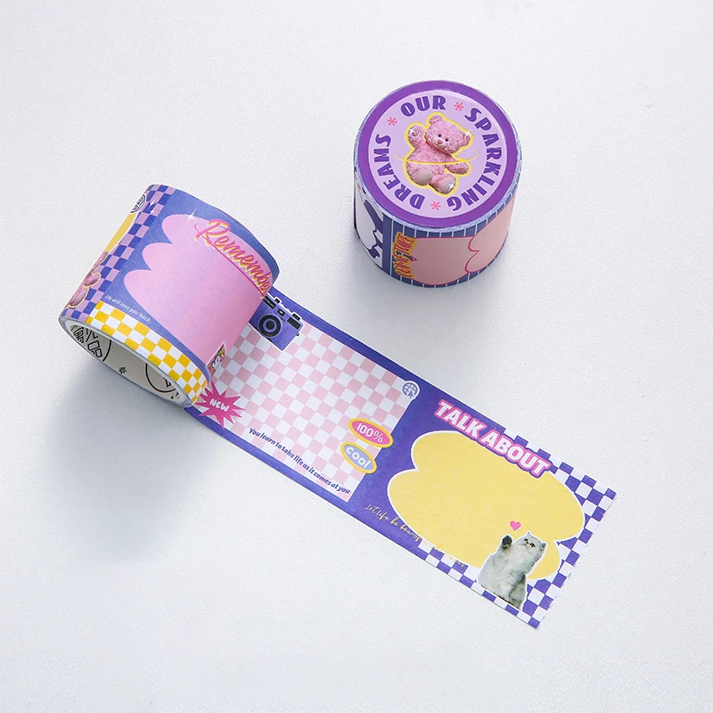 Leuke Retro Notitie Tape Decoratie Plakboek Dagboek Diy Journal Memo Pad Masking Tapes Kawaii Briefpapier School Supplies