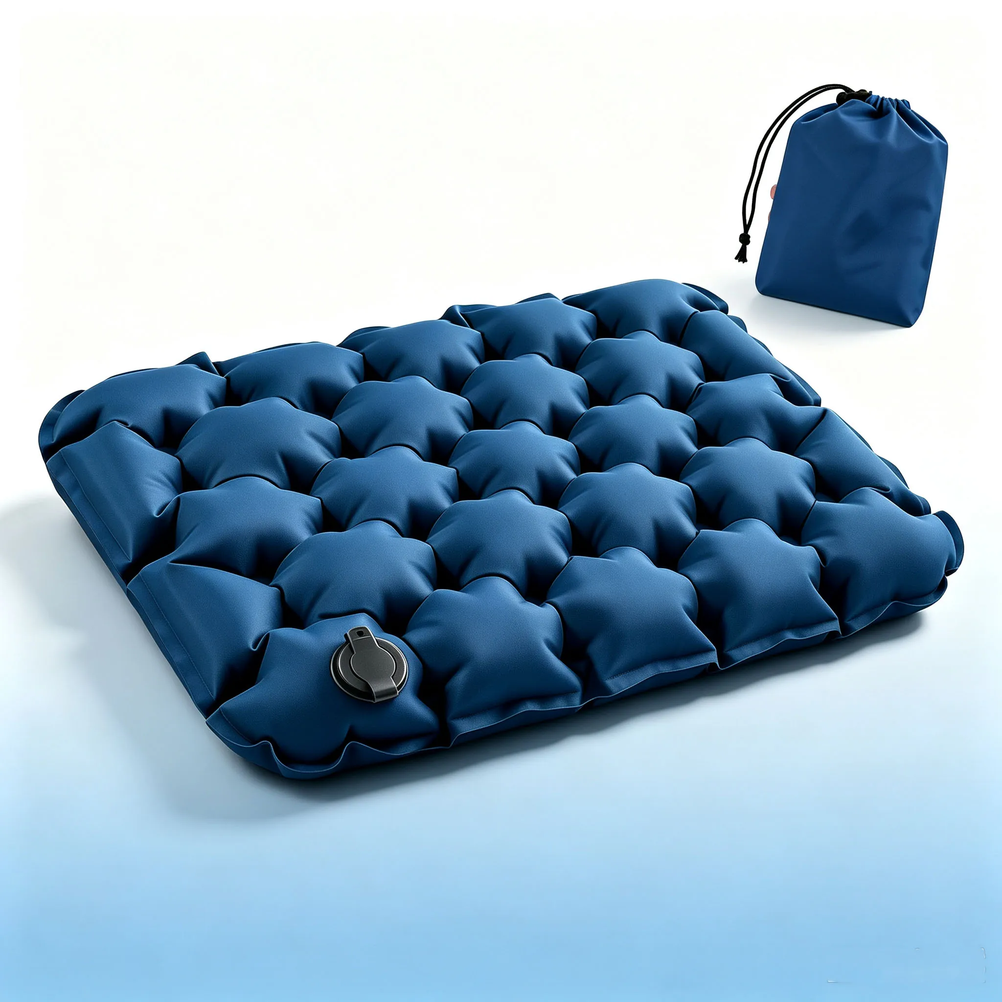 Aufblasbare Outdoor-Luftmatte, tragbare, faltbare Camping-Sitzauflage, wasserdichte TPU-Sitzmatte mit Aufbewahrungstasche für Picknick