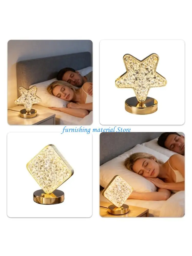 Y5GD Portable Wireless Nightstand Lamp with 3D Holographical Design and Soft Glowing Light Suitable for Kids Room