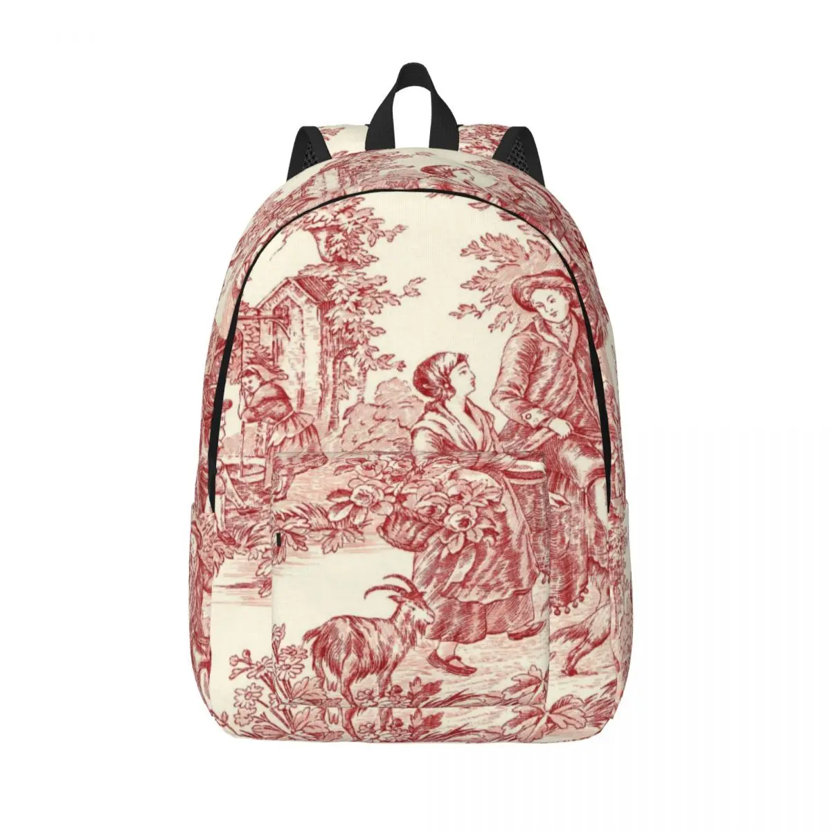 

Холщовый рюкзак с 3D принтом French Country Toile De Jouy, мотивы, школьные дорожные сумки, сумка для книг, подходит для 15-дюймового ноутбука