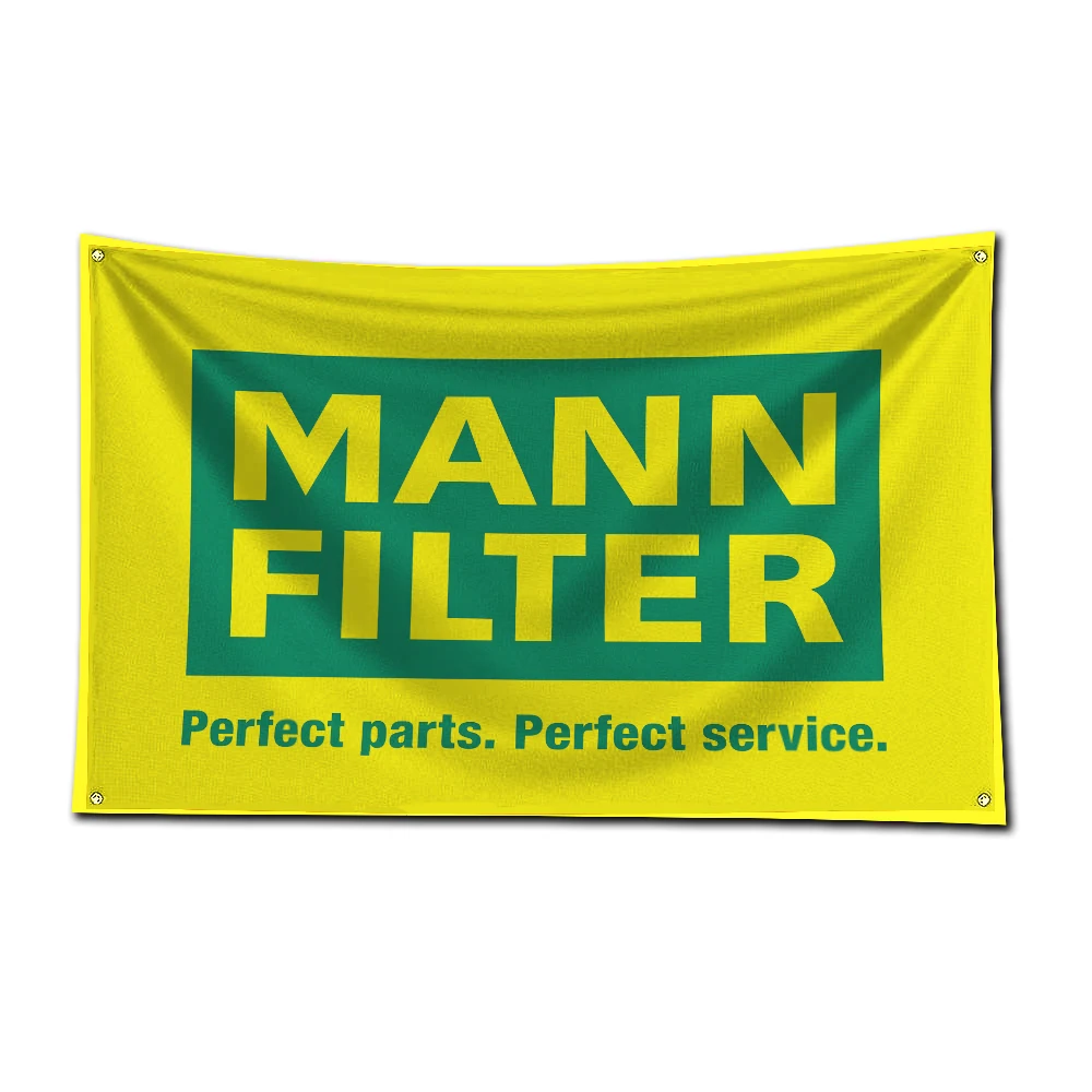 3x5 Ft M-Mann Filters Car Flag Polyester Digital Printing Banner for Garage Wall Art Out Door Decoration With Brass Grommets