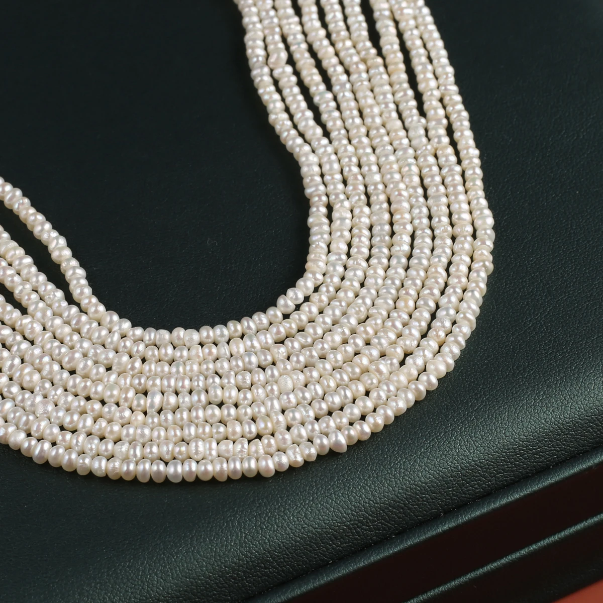 2-3mm White Natural Freshwater Pearl Flat Loose Spacer Beads for Jewelry Making Supplies DIY Women Necklace Bracelet Accessories