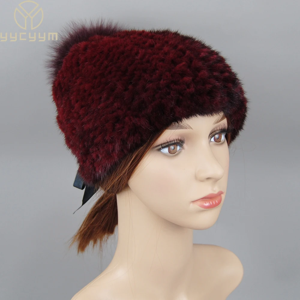 2026 New Hat Wholesale Bonnets Fashion For Female Fur Mink Fur Hats Women Solid Color Winter Warm Hat Women Real Fur Beanie Hat