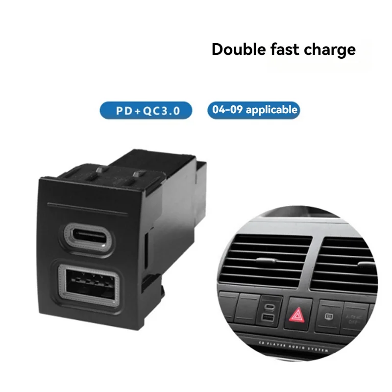

Car Charger PD QC3.0 Quick Charge Phone Charging Adapter Outlet For VW POLO 2004-2011