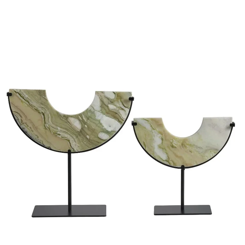 Marble flower ware, hotel model room retro soft decoration, study bookcase