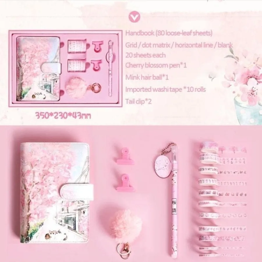 Hand Account Book Gift Box Set A6 Loose-Leaf Notebook Agenda Planner Gift Set Student Notebook Stationery Color : C