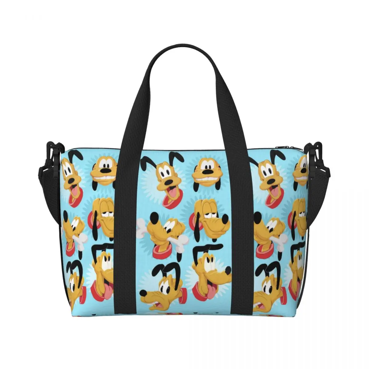 

Custom P-Pluto Cartoon Tote Bag for Women Big Capacity Beach Gym Travel Bags