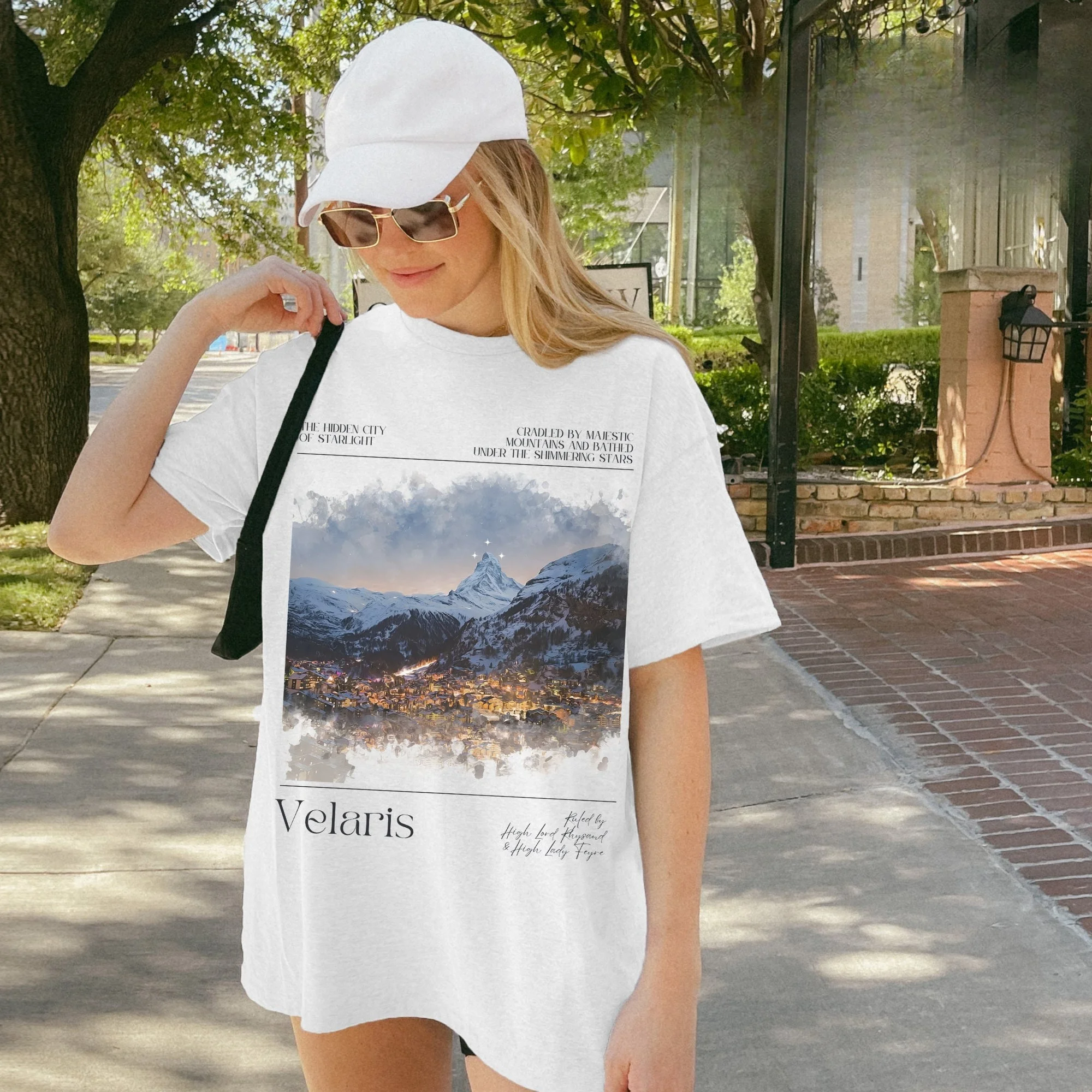 Vintage Women Velaris Sarah J. Maas A Court of Thorns and Roses ACOTAR City of Starlight Graphic T Shirt Men Tee Summer Oversize