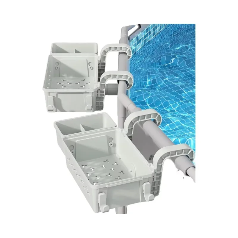 

Original ground swimming pool accessories: poolside storage basket, cup holder, towel rack