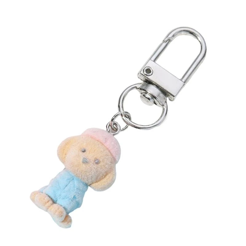 Flocking Dog Keychain Animal Pendant Chain Fashionable Phone Lanyard