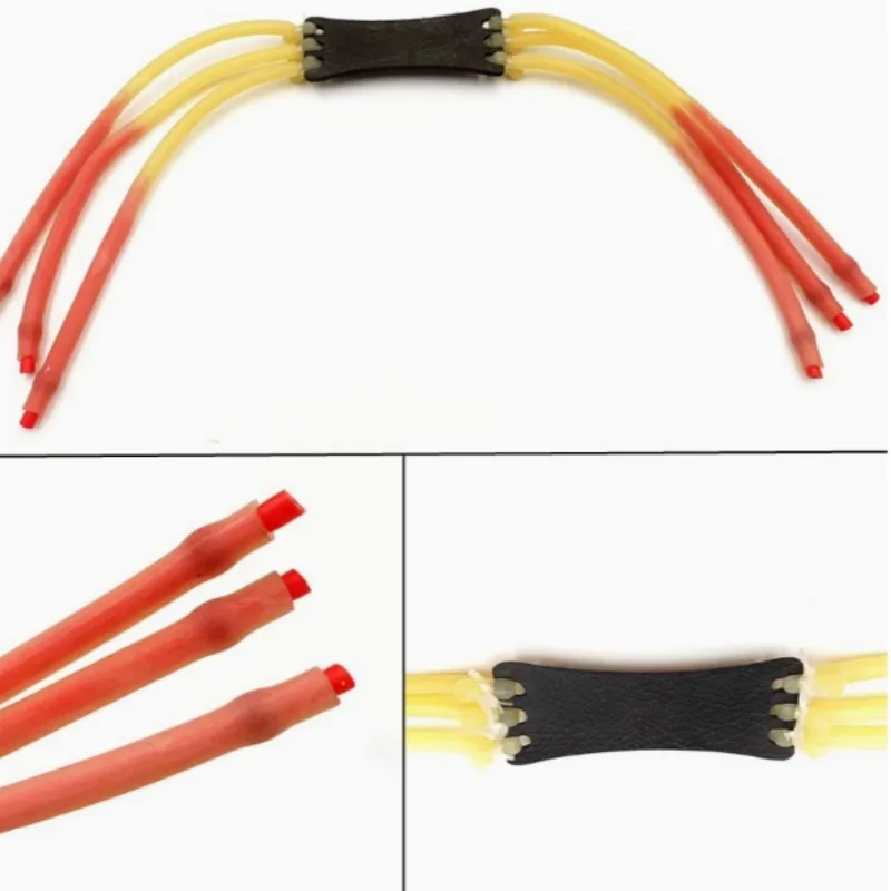 Three Strand Inner Woven Slingshot Rubber Band High Tension Wearresistant Natural Latex Elastic Band for Outdoor Shooting Practi