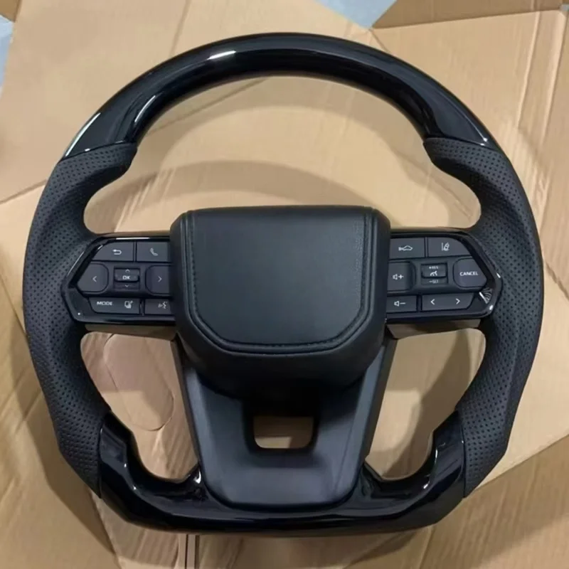 

Модификация рулевого колеса автомобиля из углеродного волокна, кожа для Toyota Hilux Fortuner Land Cruise GR для Toyota Previa, автомобильные аксессуары