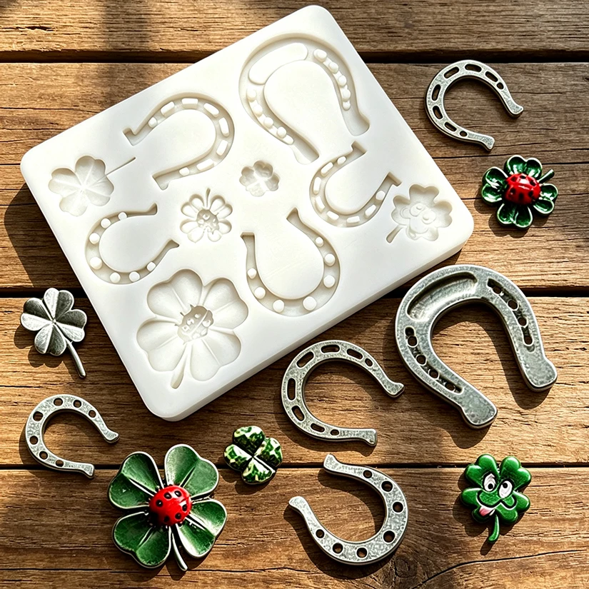 馬蹄四つ葉のクローバー幸運のシリコン製シュガークラフト型樹脂 - Horseshoe Game Set のレビューと価格
