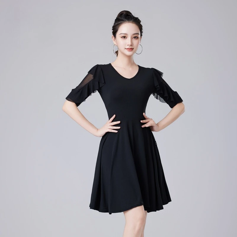 فستان رقص لاتيني للسيدات البالغات ملابس تدريب أداء جديدة ملابس أداء قياسية وطنية