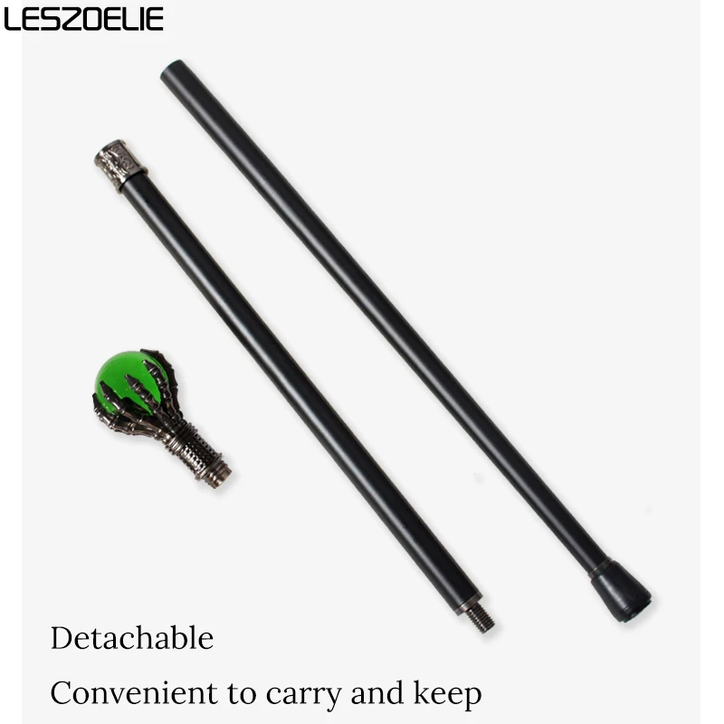 93 سنتيمتر مخالب التنين الفضي عصا للمشي الزمرد الأخضر كريستال الكرة هالوين حفلة ديكور قصب المألوف الرجال النساء #4