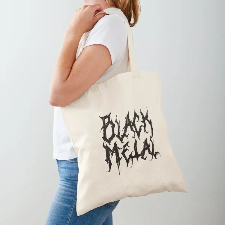 

Classic Black Metal Tote Bag shopping bag logo Shopper Customizable tote bag Lady bags