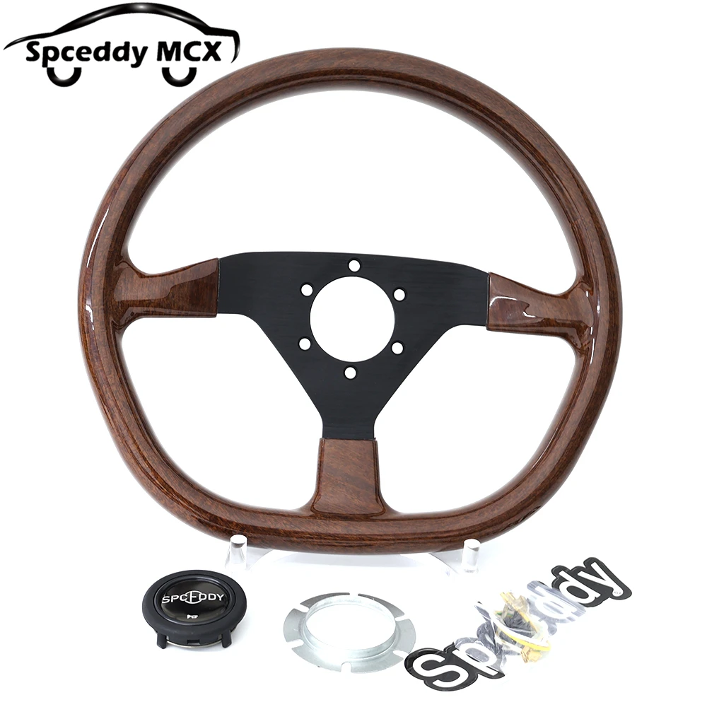 

Spceddy MCX Racing Steering Wheel Classic Wood 14inch 345 350mm Sport Elliptical Steering Wheel