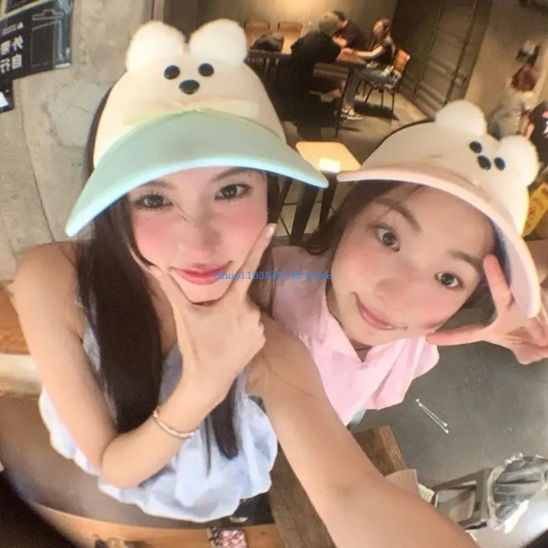 P88B หมวกปีกกว้างระบายอากาศได้กว้างสำหรับกีฬา Balletcore Bows Photo Props