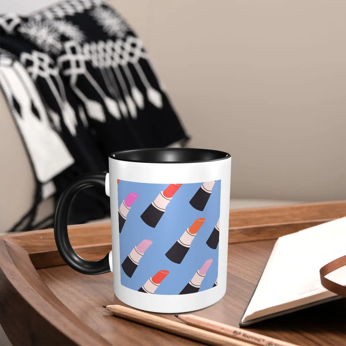 Lipsticks Mug Funny Ceramic Coffee Cups Tea Mugs Milk Cup Drinkware Gifts for Friends