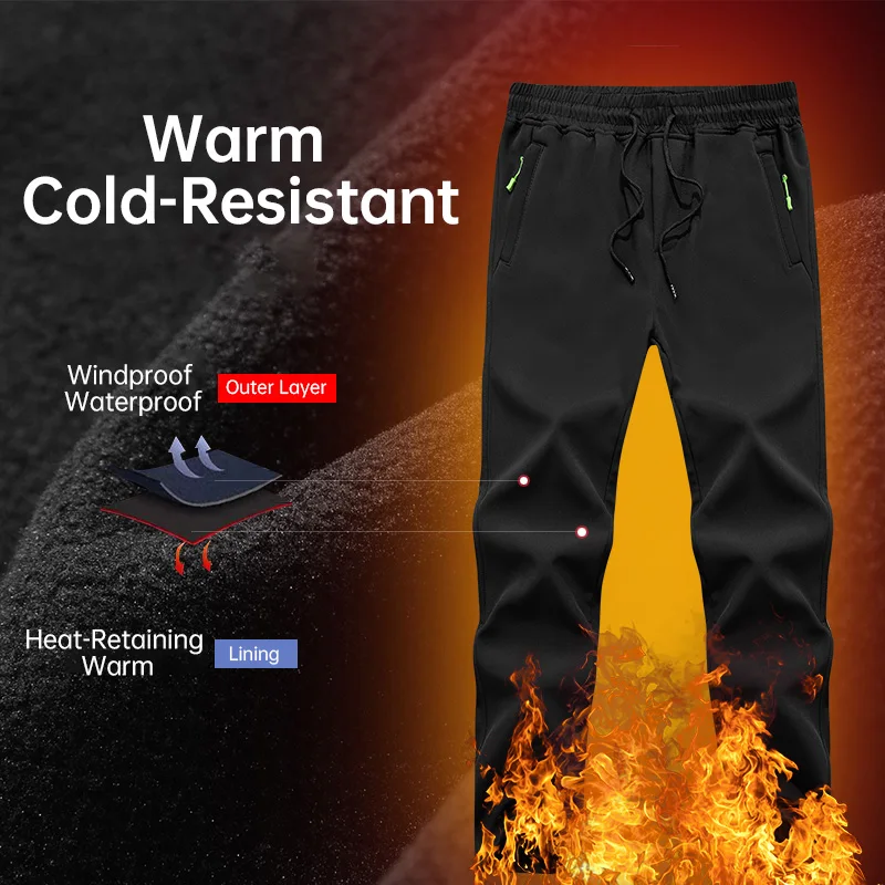 

Unisex Autumn Winter Fleece Warm Casual Overalls Stretch Cosy Fabric Comfortable Pants Men/Women HIking Outdoor Sports Trouser