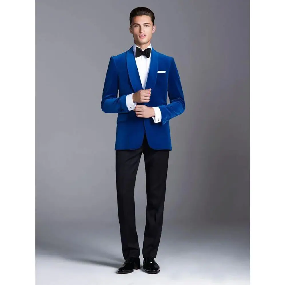 

Elegant Blue Blazer Single Breasted Men Suit Two Pieces(Jacket+Pants) Lapel Outfits Chic Casual Party Prom Wedding Set