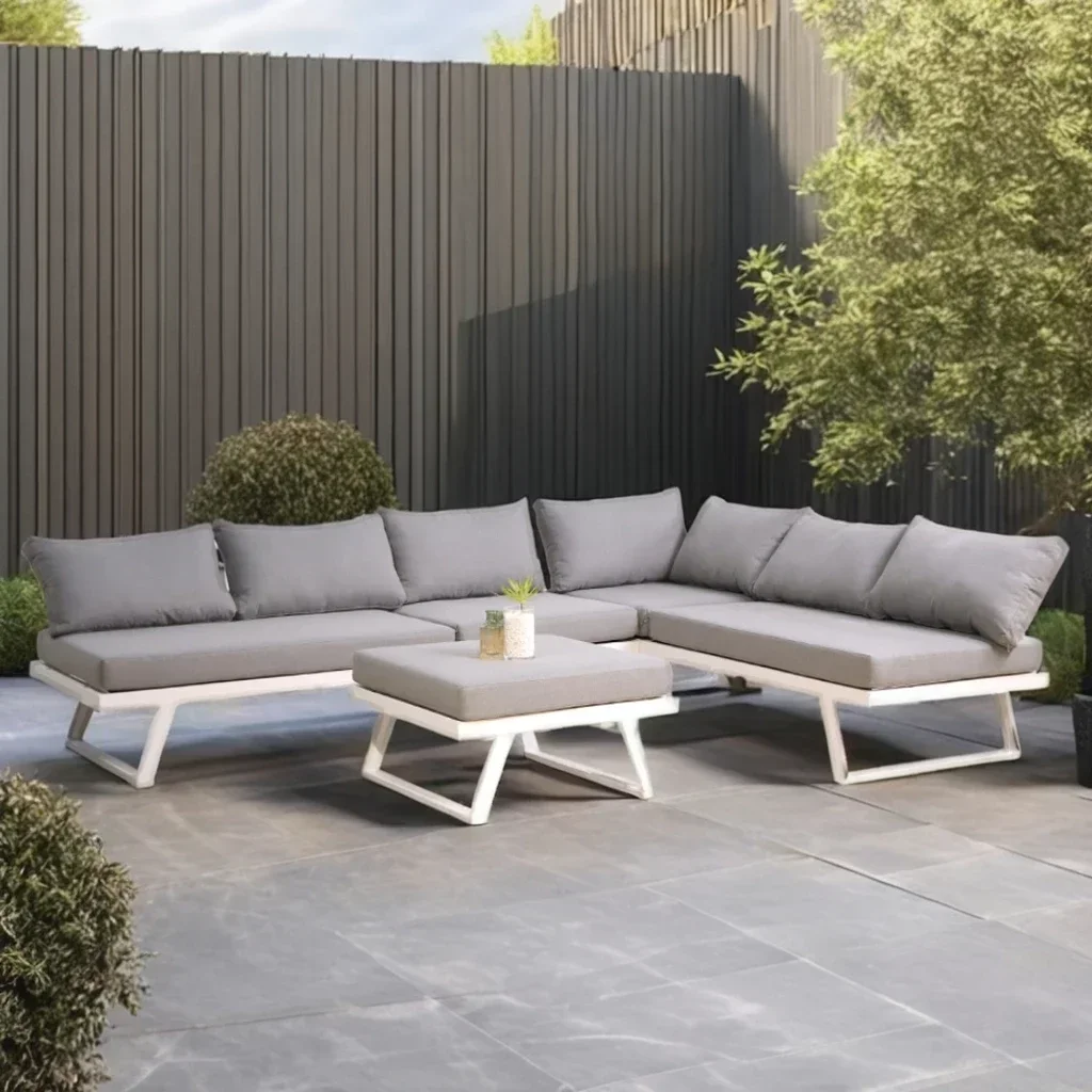 

-Современная уличная алюминиевая мебель, диван, набор для виллы, террасы, отеля и сада для двора, парка и зала, отдыха