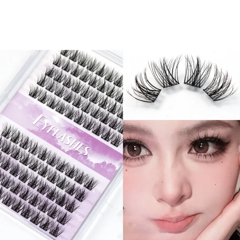 False Eyelash for 3D Segmented Pure Wild Little Devil Lazy Trilogy Single Comic Eyelash Natural Sandwich Sunflower False Eyelash