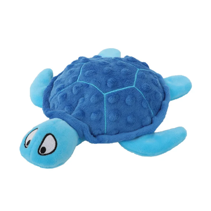 Dog Squeaky Toys Turtle Shape Plush Dog Cat Toy No Stuffing Crinkle Interactive Chew Toys for Small Large Dogs Puppy Plaything