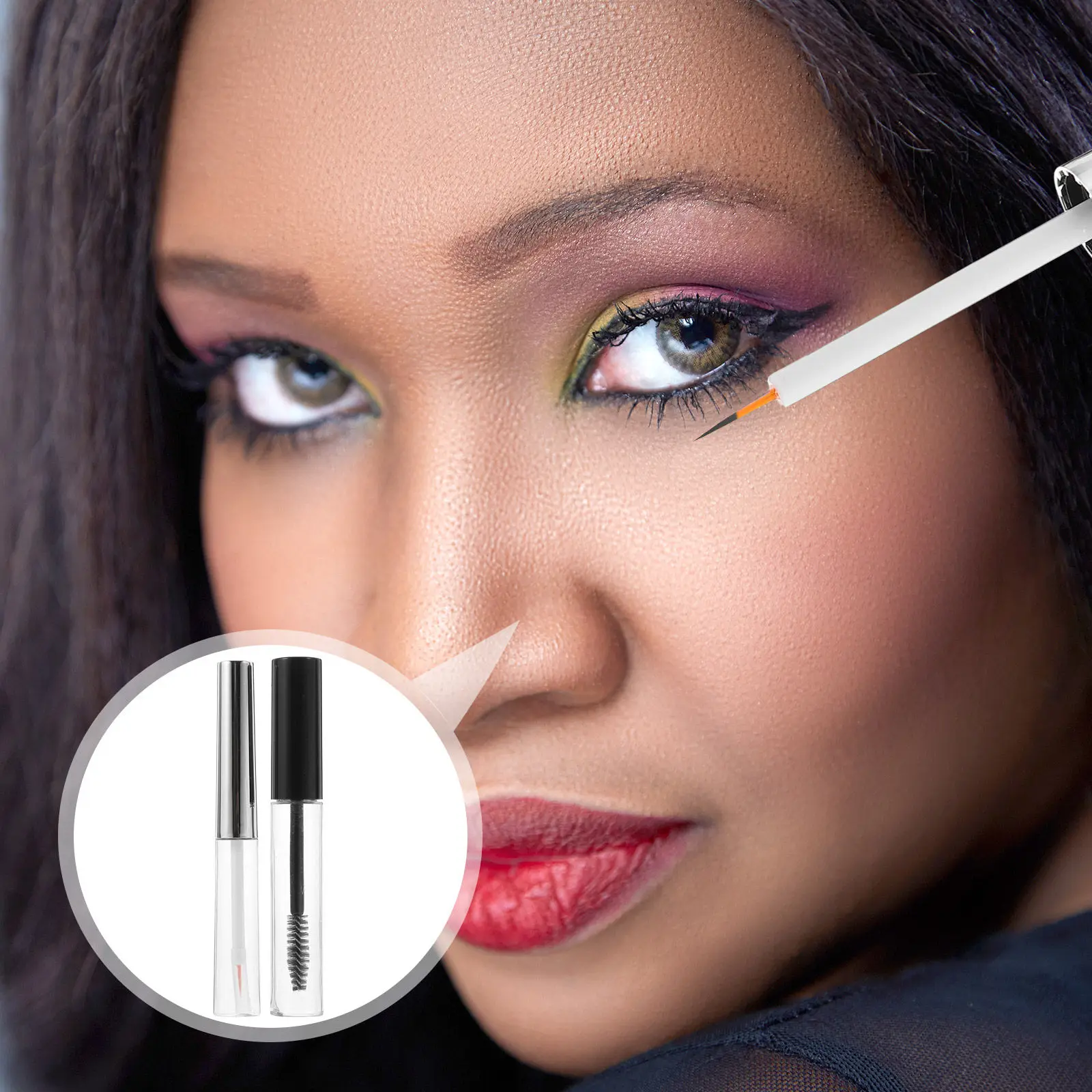 2 Set di Tubetti Ricaricabili da 10ml per Lucidalabbra, Kit di Flaconi Vuoti Trasparenti per Mascara, Contenitori Portatili per Crema Ciglia, Formato da Viaggio