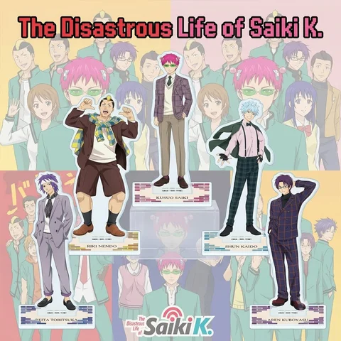 Anime The Disastrous Life of Saiki K. 15cm Acrylic Stand Sai Ter Xmas Gift Desk Storage Rack Comedy Anime Decor Keychain