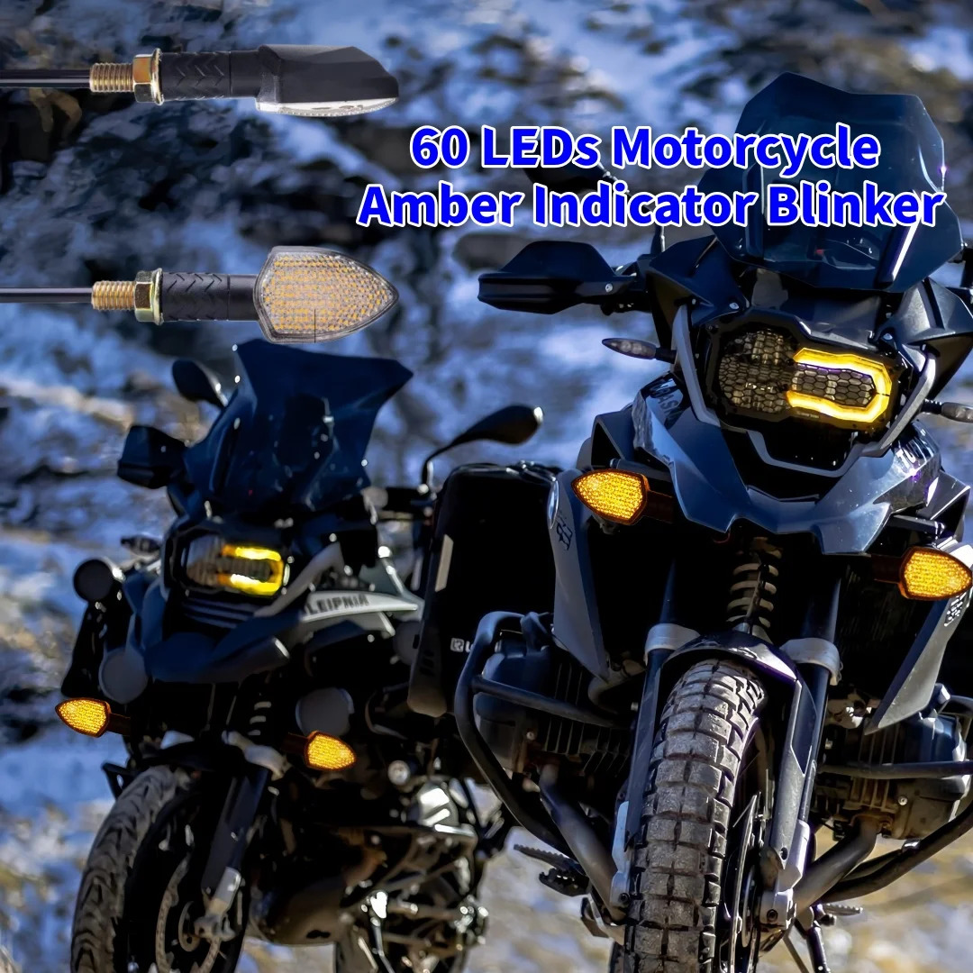 New 60LEDS Turn Signal Light Super Bright Motorcycle Turn Signal Light For Flasher Indicator Universal Accessories 2PCS/Pair