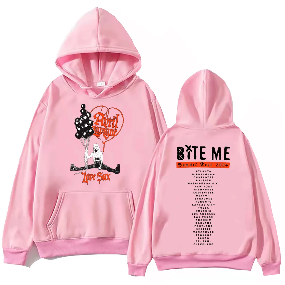 Avril Lavigne Greatest Hits Tour 2024 Hoodie Harajuku Hip Hop Pullover atasan populer musik Sweatshirt hadiah penggemar