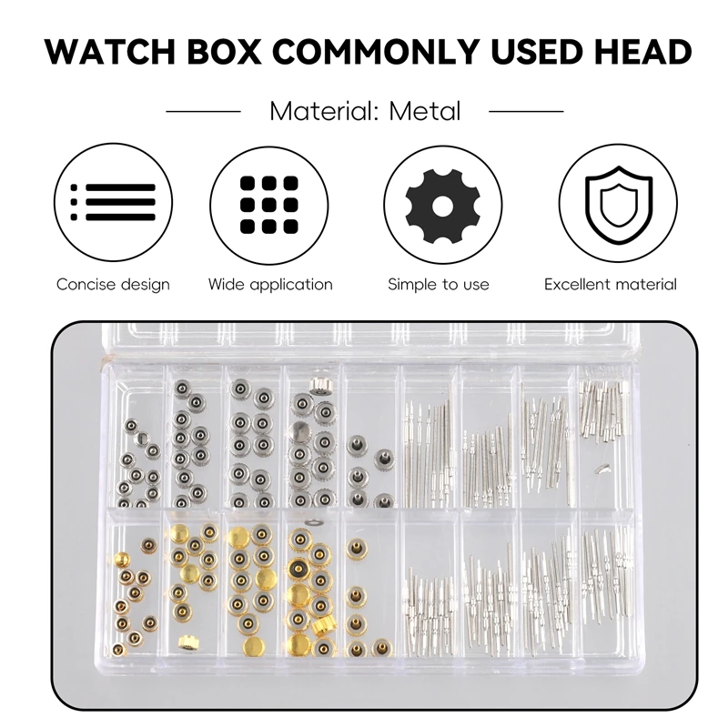 Watch Repair Kit, Watch Crown, Watch Stem Extender Crowns Accessory Repairing Replacement Tool Kit With Box
