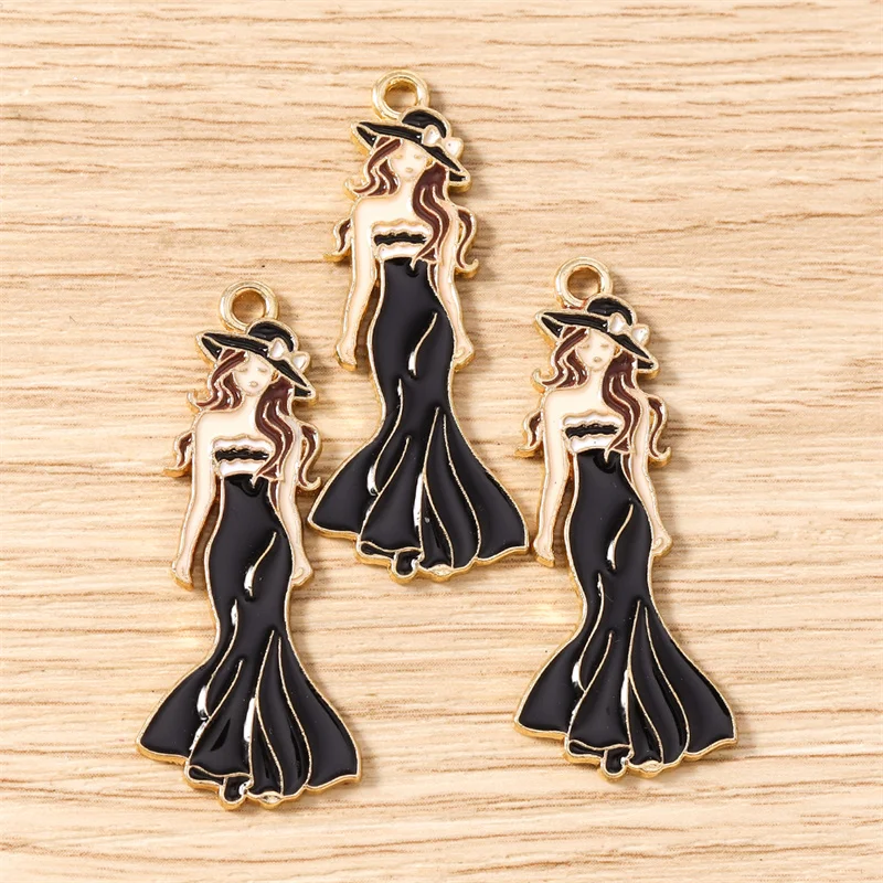 

Tusember 10pcs Cute Elegant Women Charms Pendant for Handmade Necklaces Earrings Bracelets DIY Jewelry Making Craft