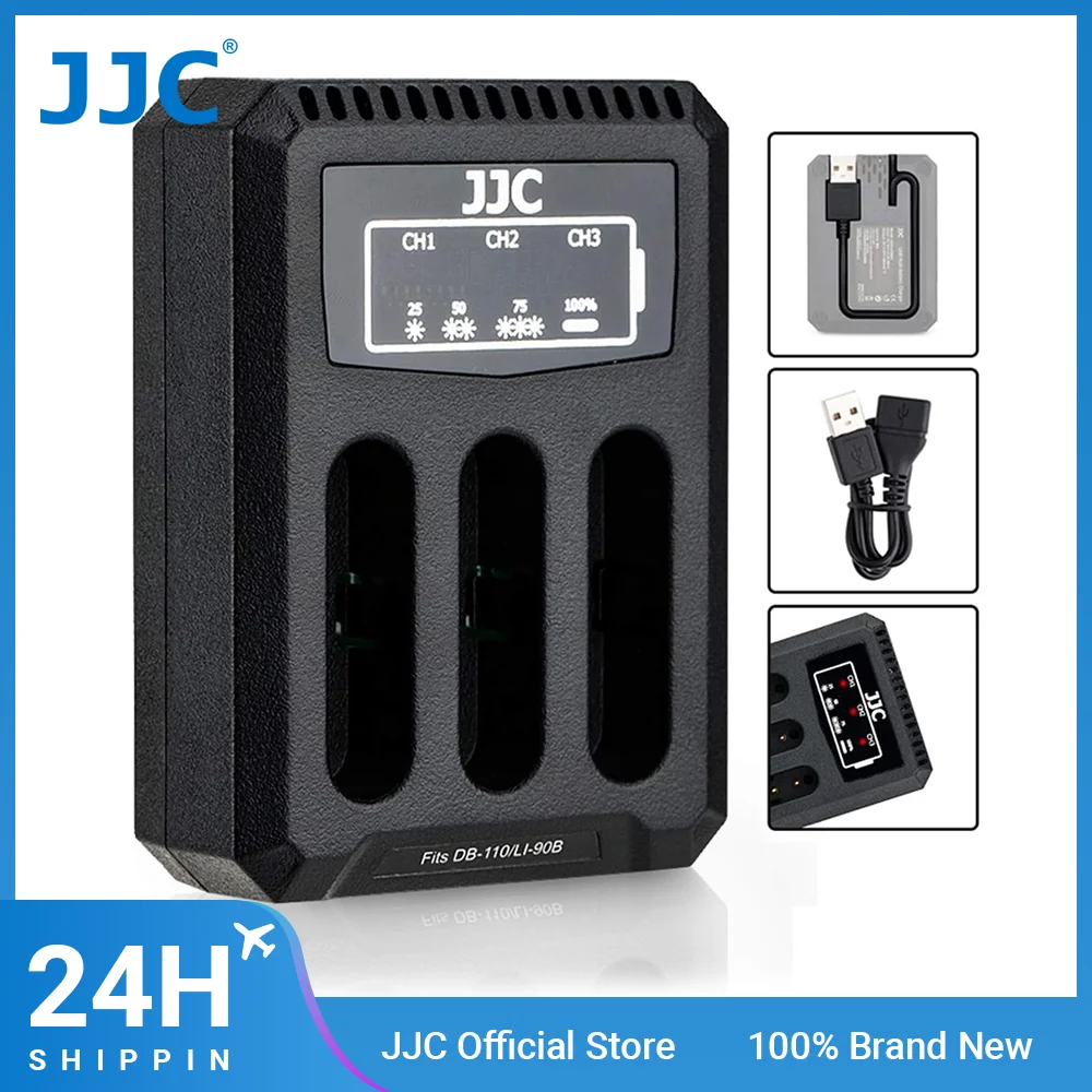 

JJC LI-90B DB-110 Battery Charger for Ricoh GR IIIx HDF GRIIIx GR3x GR III HDF GRIII GR3 Olympus TG-7 TG-6 TG-5 TG-4 TG-3 TG-2