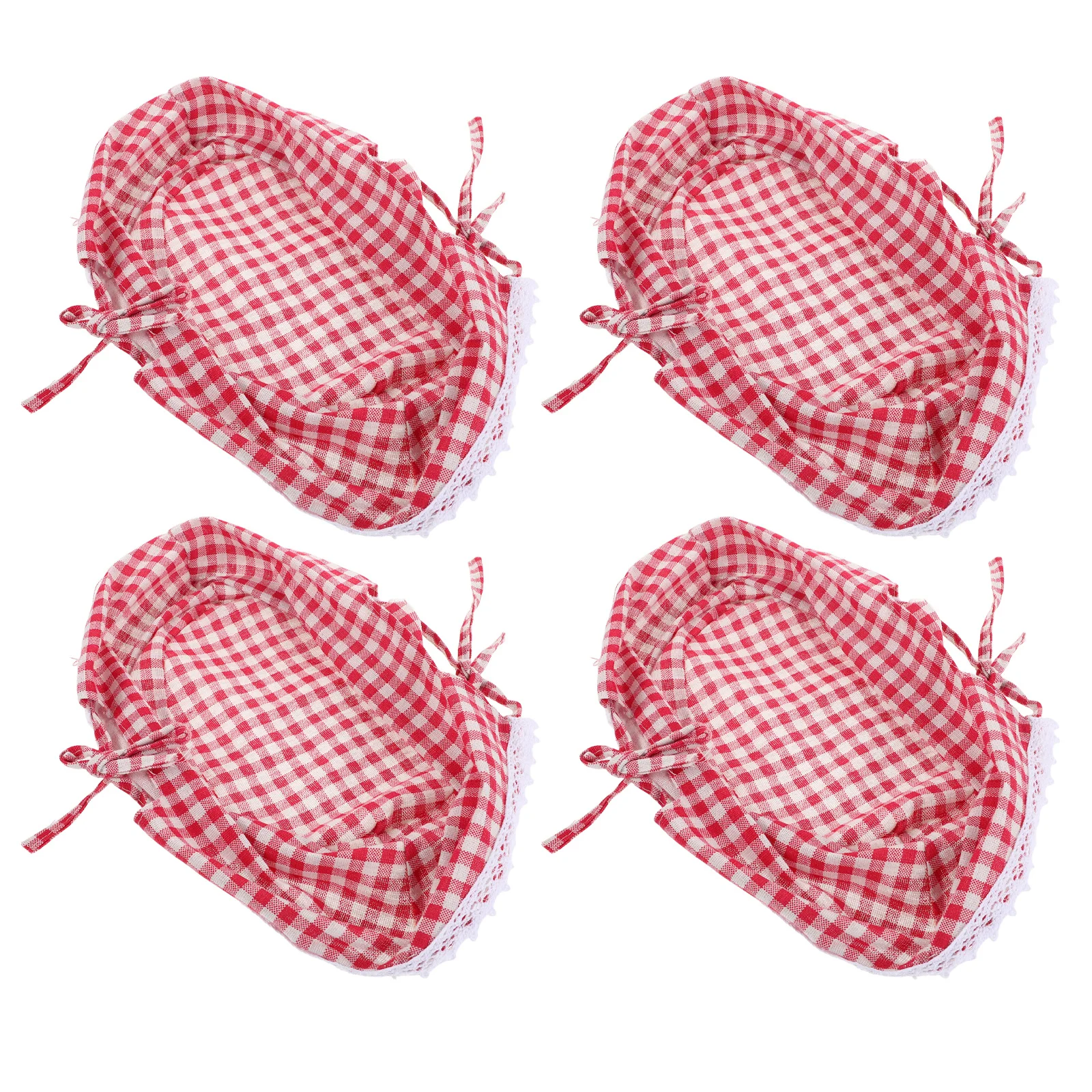 

4Pcs Fabric Basket Liner Replacement Stylish Boho Washable Insert for Picnic Baskets Wicker Storage Organizers Reusable Basket