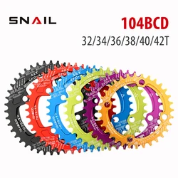 Snail Bicycle Bcd Crown 104 Monoplate Mtb Multiplication Dish Narrow Wide Bike Chainring Single Crown Crank Teeth Wheel Chains