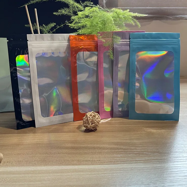 20-50 stücke Verdicken Druckverschlussbeutel Holographische Laser Farbe Kunststoff Beutel Für DIY Schmuck Einzelhandel Lagerung Beutel Zip-Lock Beutel KEIN Loch – Detail 11