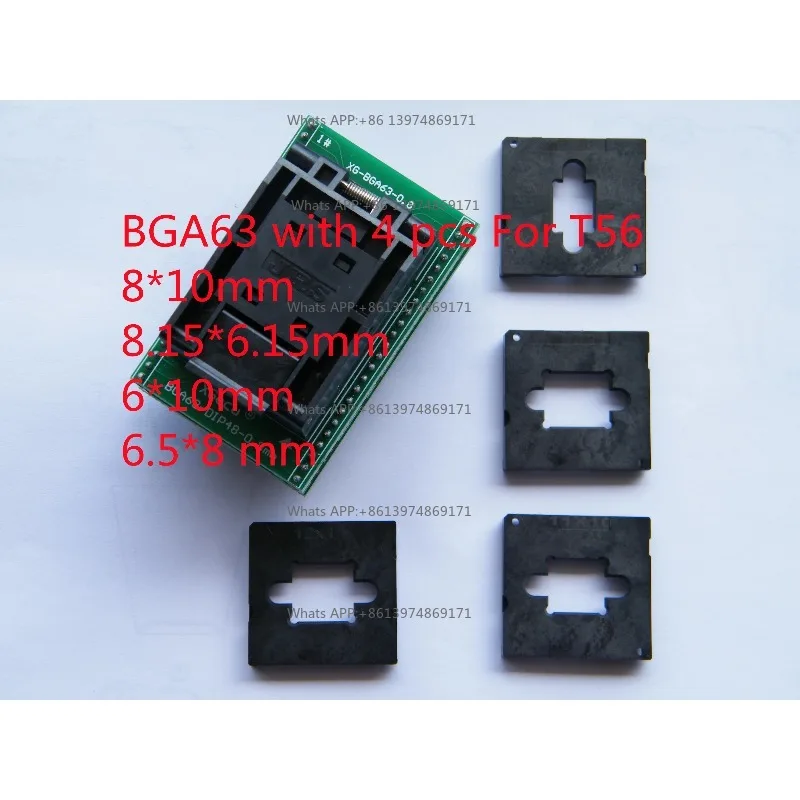 BGA63 Adapter 8x10mm 8.15x6.15mm 6x10mm 6.5x8 Socket Programming Calculator Chip for T56 Nand Programmer