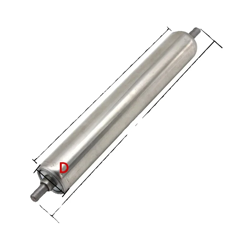 Convoyeurs à rouleaux galvanisés Dia 25/38/50/60mm en acier inoxydable 201, longueur totale 100 200 250 300 350 400 450 500 550 600~1000mm