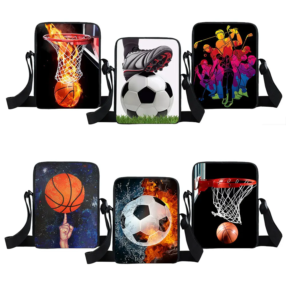 

Basketball Print Handbags Football/Soccer Crossbody Bag Golf Messenger Bag Phone Key Card Holder Shoulder Bags Book Bags Gift