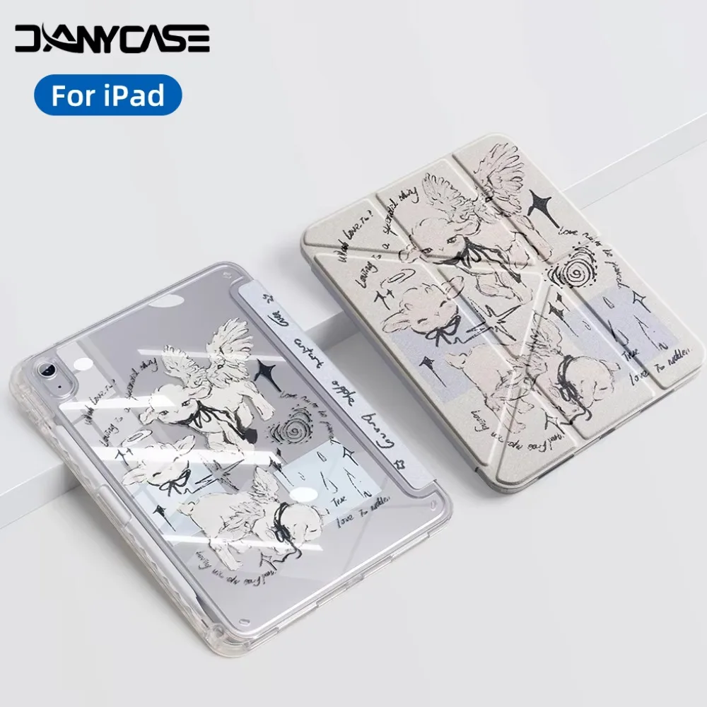 

Case for iPad Case 10th Generation 10.9 for iPad A16 Case, Air 10.9 11 M2 M3 M4 Acrylic Protective Cover with Pencil Holder