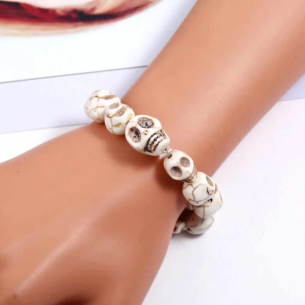 شخصية خمر تصميم الجمجمة مطرز سوار فاسق للجنسين الهيكل العظمي مطرز سوار مطاطا حبل الإسورة صديق هدية #1