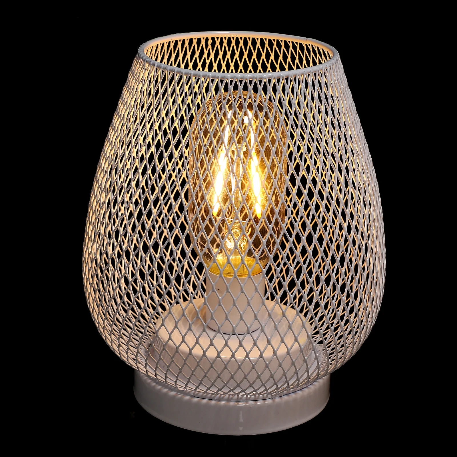 

1Set Vintage White Cage Shape Desk Lamp Safe for Kids Pets Strong Frame Creative Decorative Household Lamp