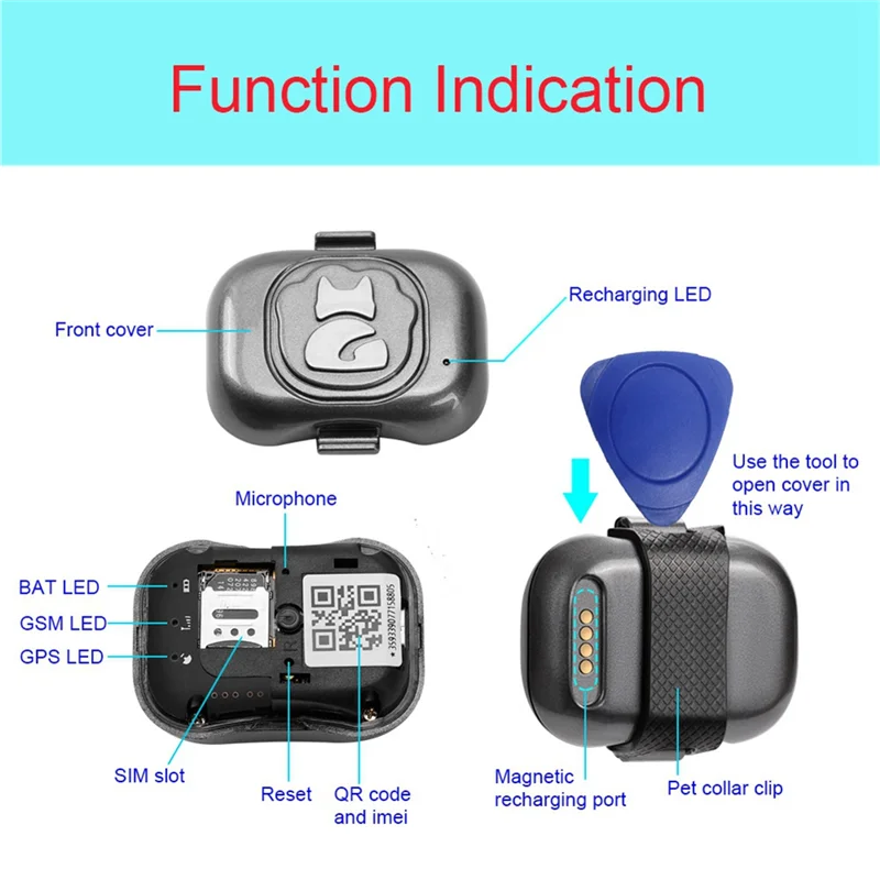 

2G Gps Tracker for Dog Locator Waterproof Anti-Lost Device Smart Phone Object Finder Small Alarm Pet Anti-Theft TQ