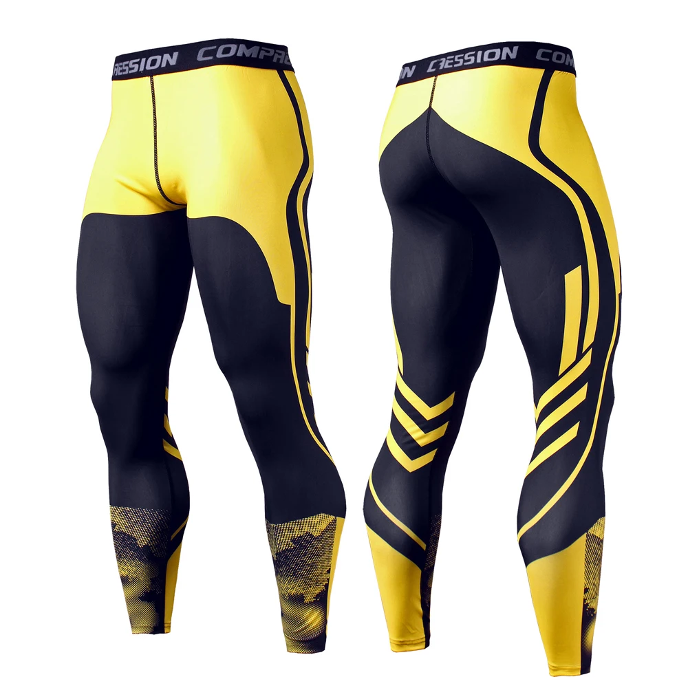 Compression Running Pants Gym Man Fashion Spider Iron Print Leggings Jogger Sports Tights First Layer Football Cycling Bottoms