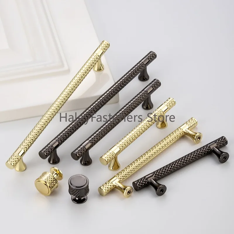 Simple High-end Cabinet Door Handle Round Golden Light Luxury Wardrobe Door Handle Cabinet Wine Cabinet Hardware Handle