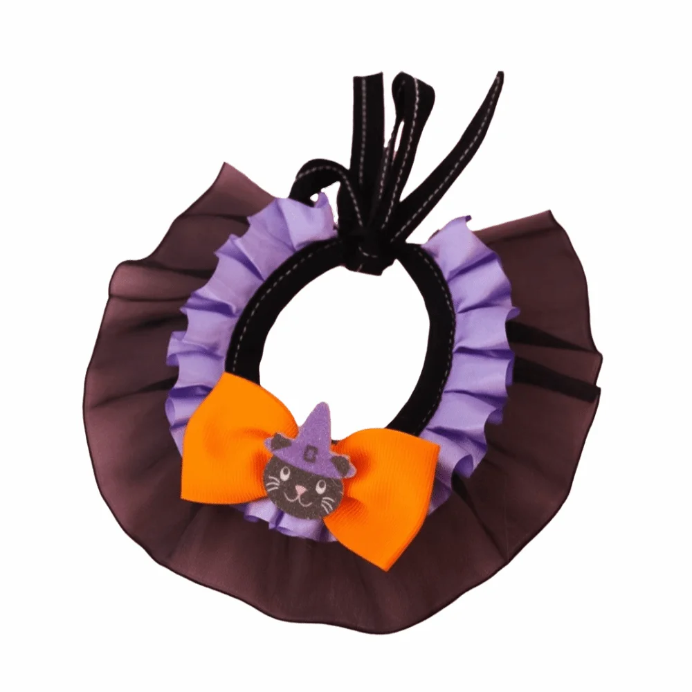 Cartoon Halloween Cat Collar Pumpkin Printed Durable Pet Halloween Costume Sturdy Portable Halloween Dog Collar Home Decor