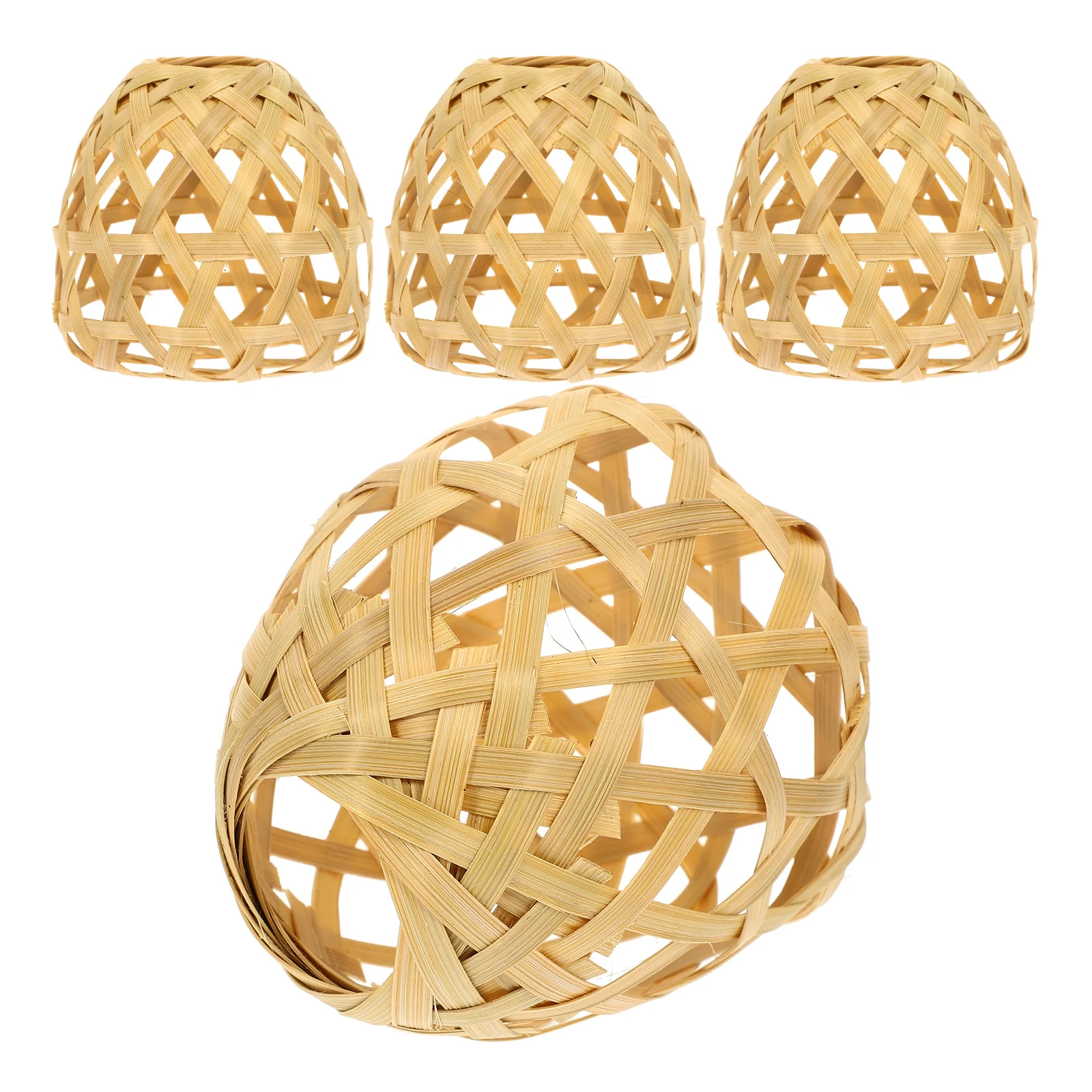 

4 Pcs Bamboo Lampshade for Pendant Household Lampshades Decor Replacement Restaurant Hanging Woven Light Boho
