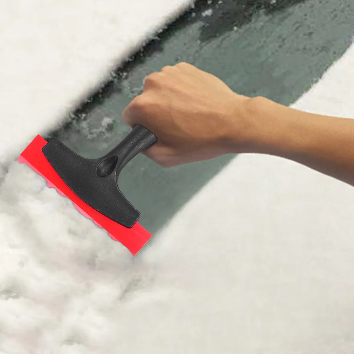 2Pcs Snow Shovel Windshield Ice Scraper Plastic Spade Edge Glass Safe Non Slip Grip Lightweight Heavy Duty Snow Cleaner Dual